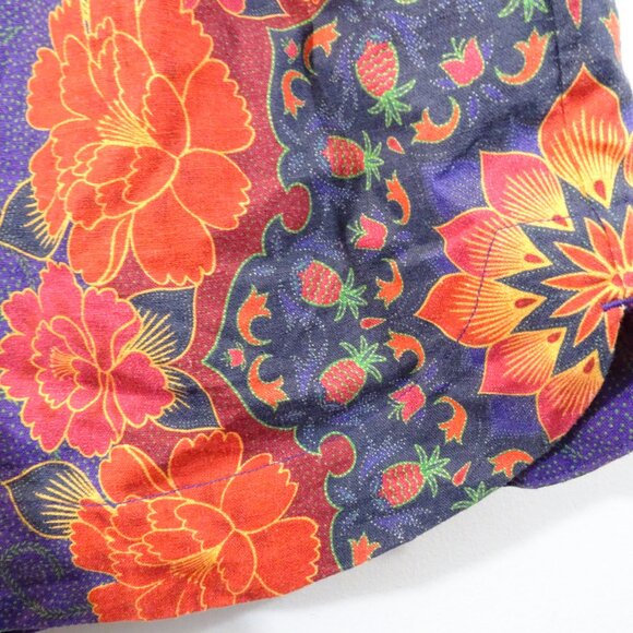 Farm Rio S Purple Red Floral Shorts Belted Tropical Bright Summer Luxury Anthro - Picture 3 of 8